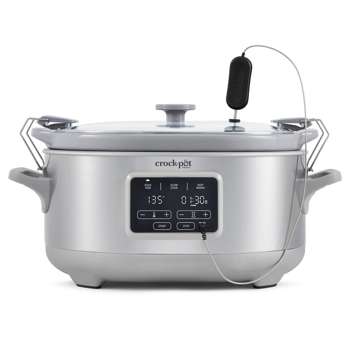 Crock-Pot CPSCRTCLL70-SS seven-quart stainless sous-vide slow cooker with probe and locking lid clips