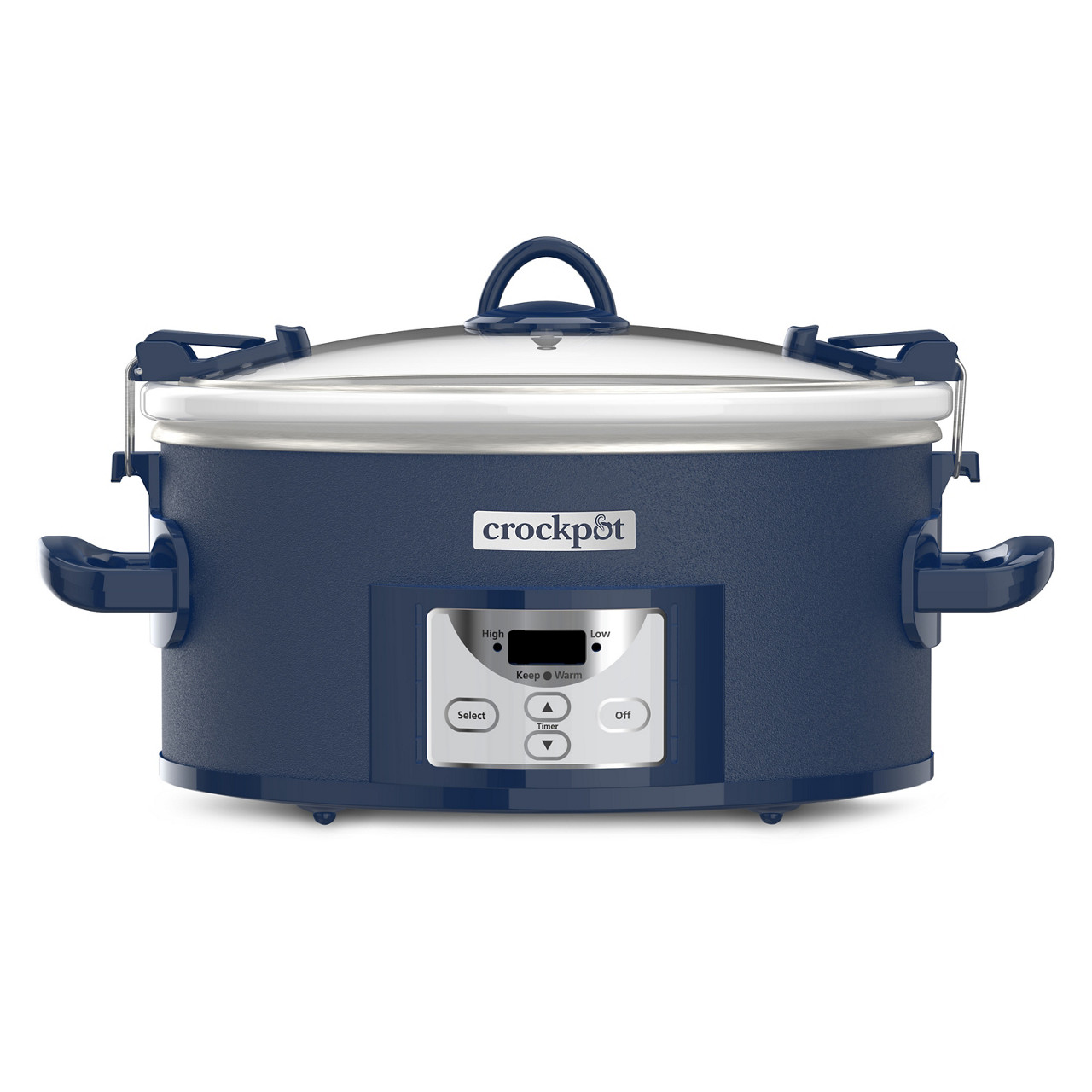 Crock-Pot CPSCVC70LL-B-122 Poseidon Blue seven-quart programmable Cook and Carry slow cooker with locking clips and digital controls