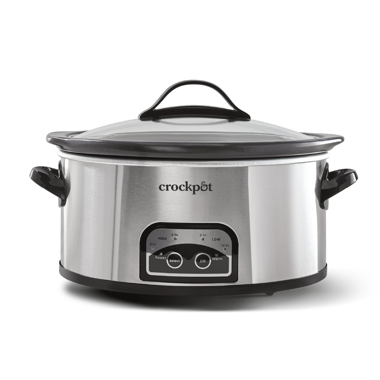 Official Crock-Pot CPSCVO60EC-S six-quart stainless One Touch slow cooker with glass lid and preset control panel