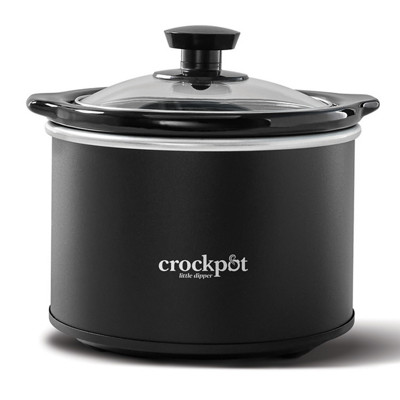 Crock-Pot SCR151-BP-BR black 1.5-quart no-dial slow cooker with round stoneware and glass lid