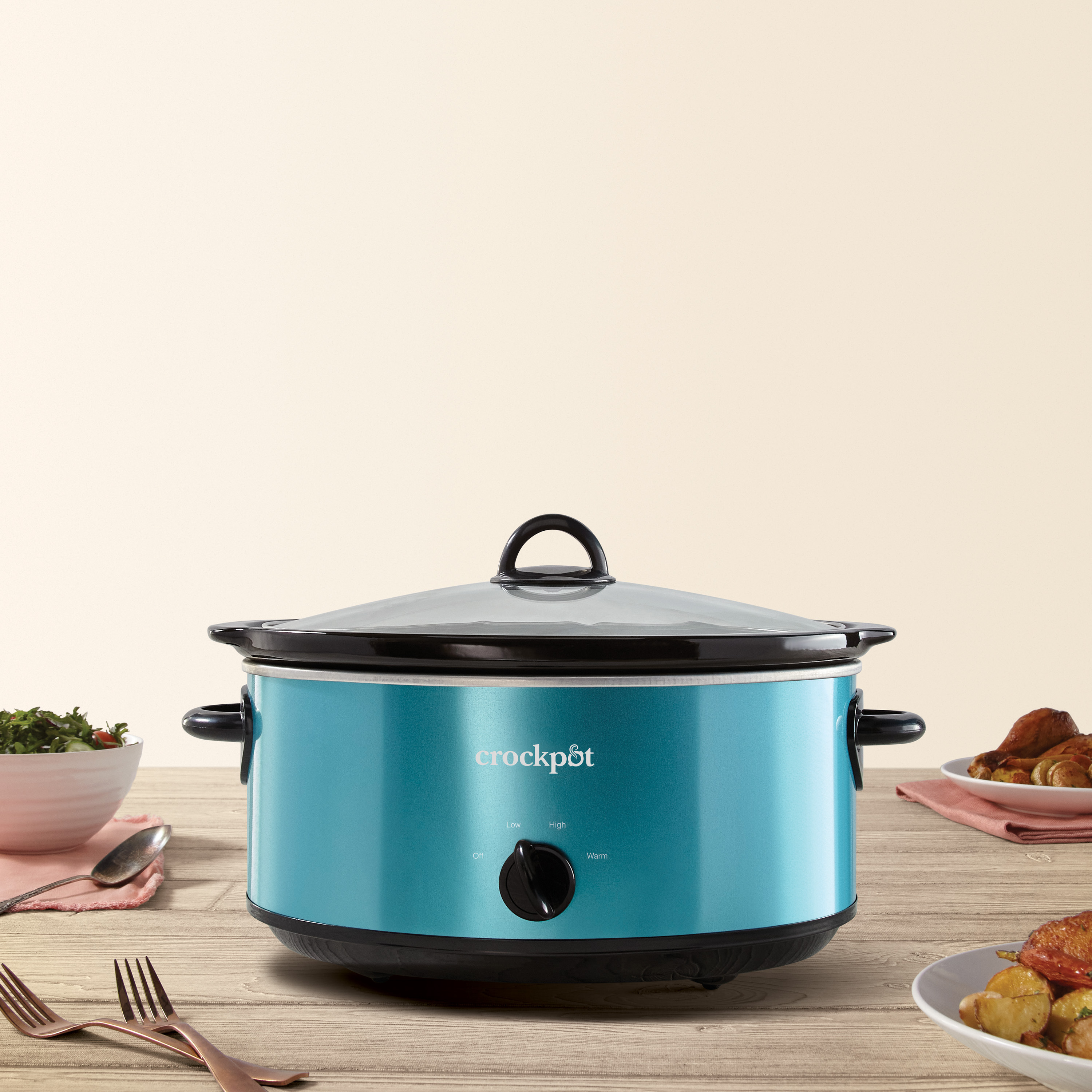 Official Crock-Pot SCV700-TQ-BR turquoise manual 7-quart cooker image