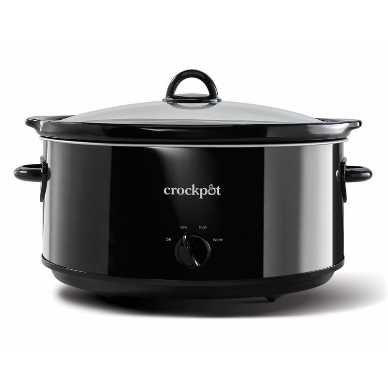 Official Crock-Pot SCV800-BP-BR black manual eight-quart slow cooker