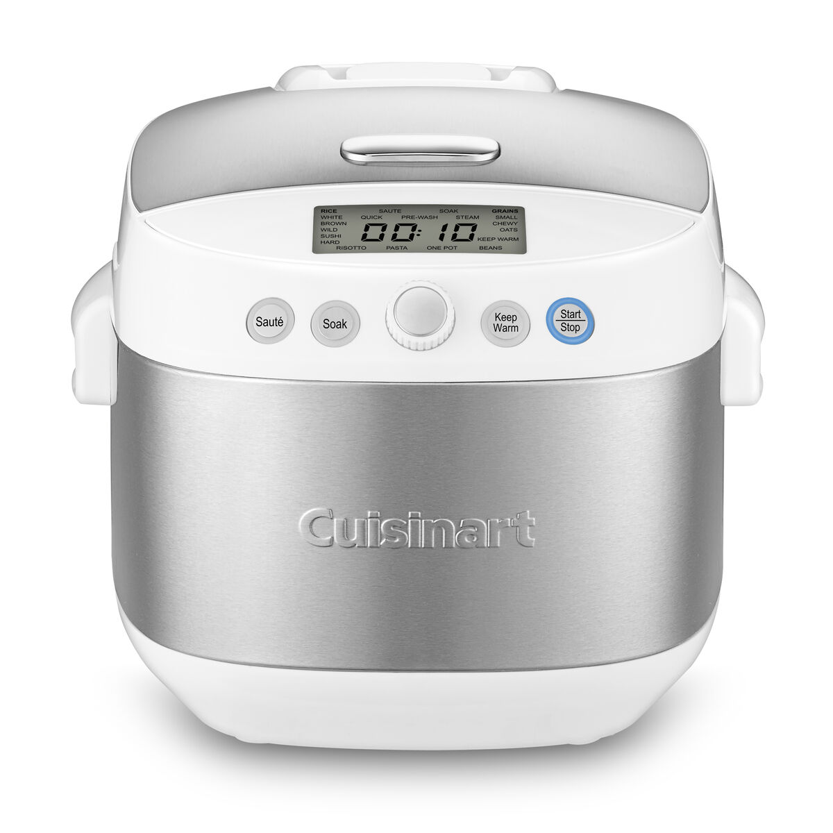 Cuisinart FRC-1000 rice and grain multicooker with brushed stainless body, LCD, selector knob and front controls