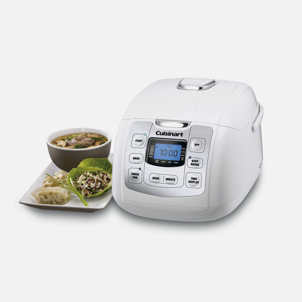 Cuisinart FRC-800 white Rice Plus multicooker with a digital control panel