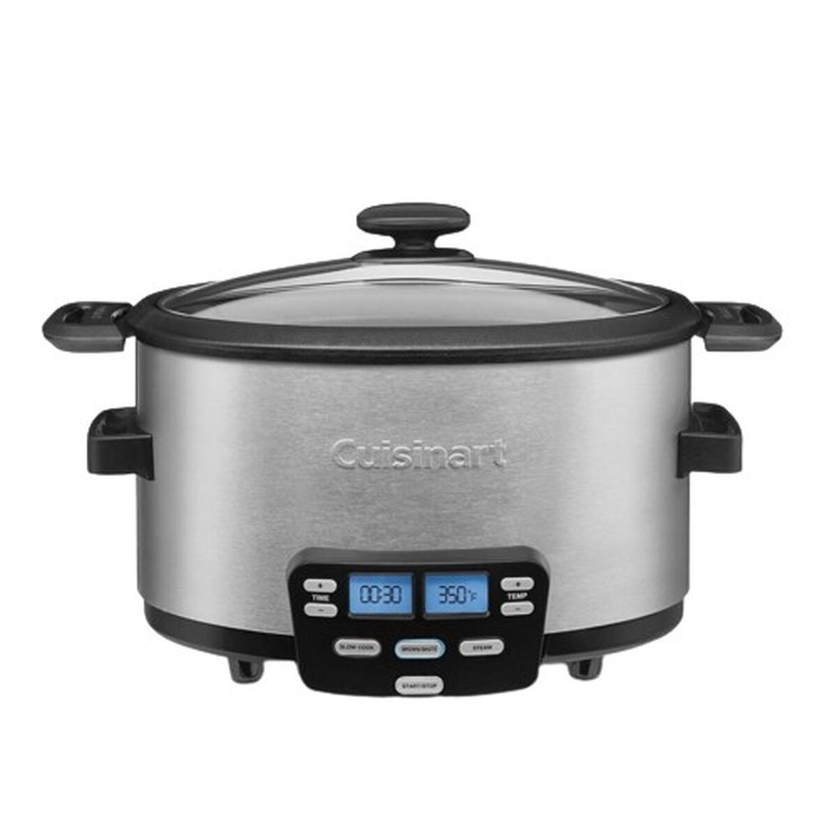 Cuisinart Cook Central MSC-400NAS with stainless body, glass lid and digital Slow Cook, Brown/Sauté and Steam controls