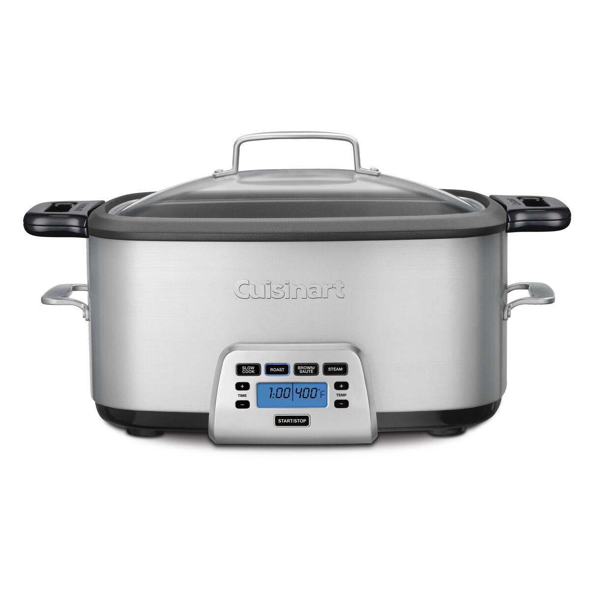 Cuisinart MSC-800NAS Cook Central multicooker with stainless body, glass lid and Slow Cook, Roast, Brown/Sauté and Steam controls