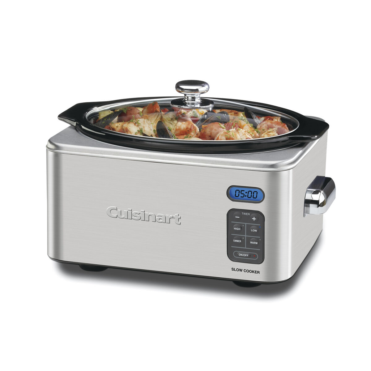 Cuisinart PSC-650 brushed stainless 6.5-quart oval slow cooker with LCD control and glass lid