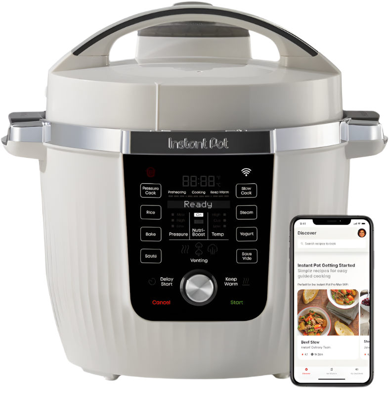 Instant Pot Pro Max Smart 6QT Multi-Cooker, exact U.S. SKU 112-5679-01, shown with control panel and app graphic