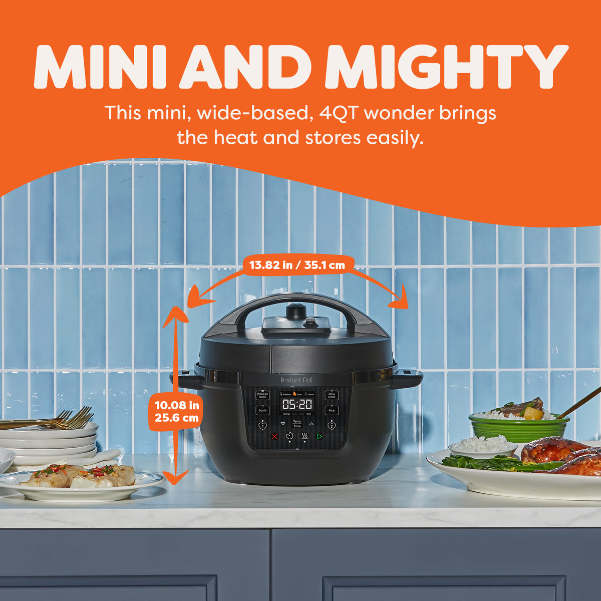 Instant Pot RIO Mini Chef Series in Black, exact SKU 140-8000-01, shown with its two numbered Favorite buttons