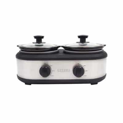 NESCO SC-1DSS Dual Serving Station with two lidded ceramic vessels and separate front control dials